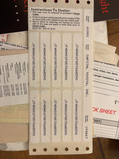 1994 Toyota Pick-up 4x4 DX Single Family